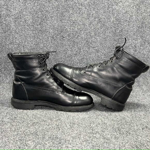 Harley Davidson Motorcycle Boots Mens Size 10 Black Leather Vintage Cap Toe Moto